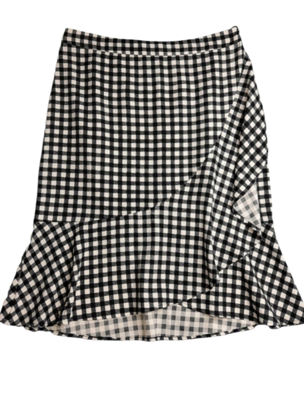Banana Republic Gingham Waterfall Flounce Skirt SZ 6